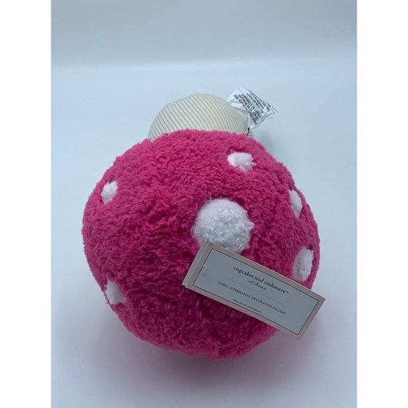Cupcakes & Cashmere Hot Pink Mushroom Plush Decorative Throw Pillow - Picture 3 of 9